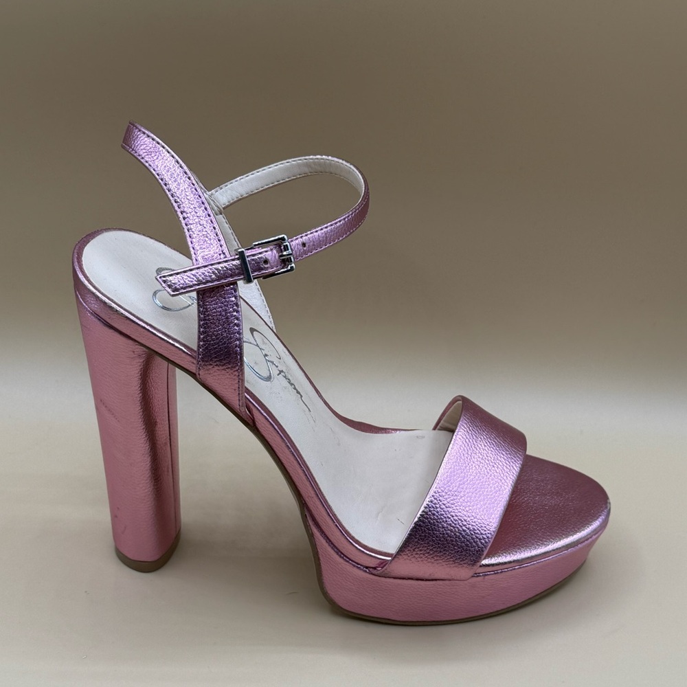 Jessica Simpson Metallic Pink Platform Sandals